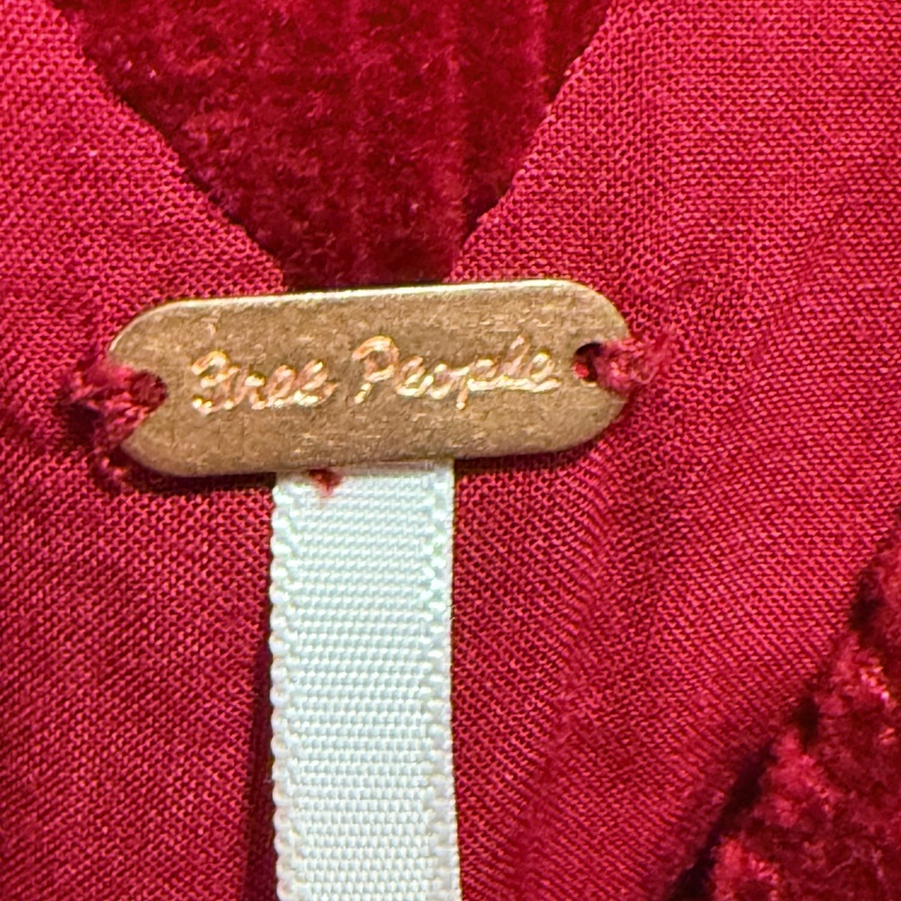 Free People Women's Maroon Corduroy Jumper Dress Size 8 - Picture 4 of 10